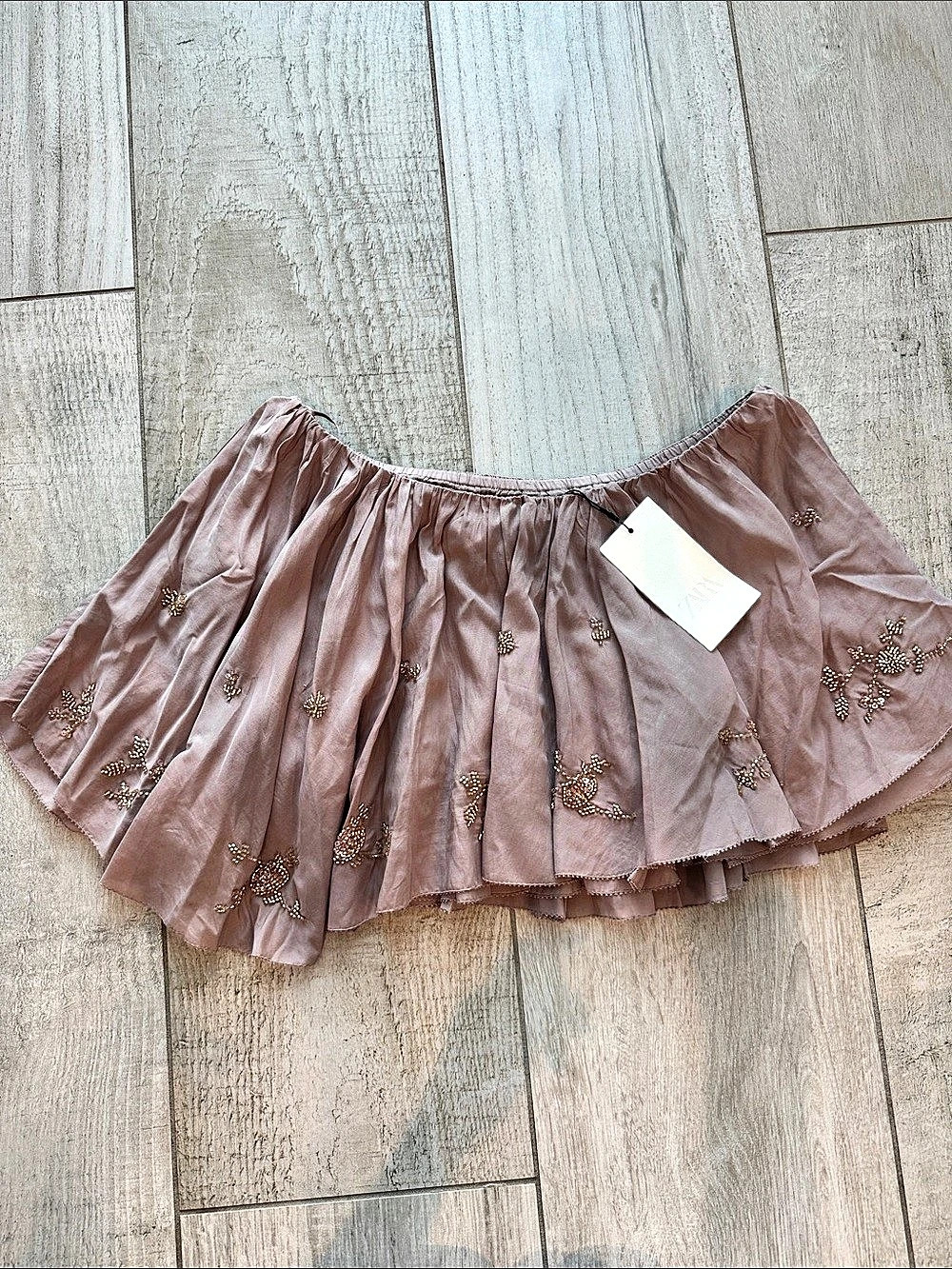 Zara Embellished Mini Skirt in Pink Size Large NWT